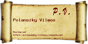 Polanszky Vilmos névjegykártya